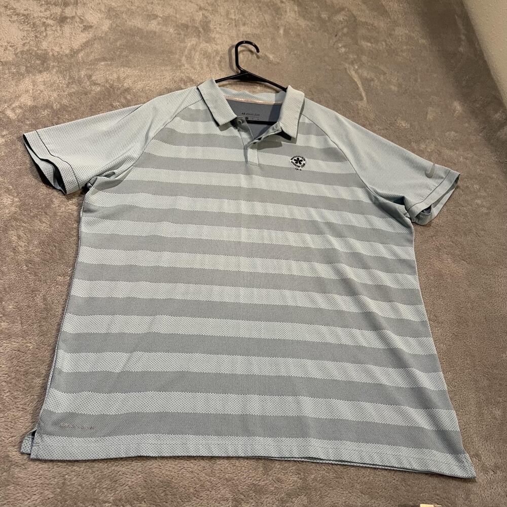 Nike Zonal Cooling Golf Polo Shirt Mens XL Blue Striped AH8467-452 Athletic